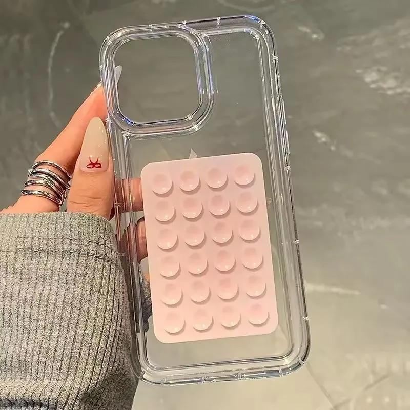 Чехол для iPhone 17 Air 16 15 14 Pro Max Plus 16E 11 12 13 Pro XR X XS 3D Присоска Подушка безопасности Прозрачный Ударопрочный Чехол