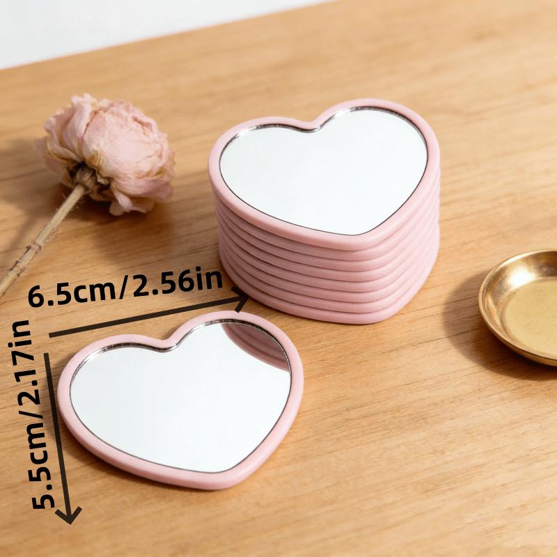 4/8pcs Travel Cute Love Mirror Party Gift Portable Pocket Mirror Kawaii Heart-shaped Makeup Mirror for Ladies Princesses Party