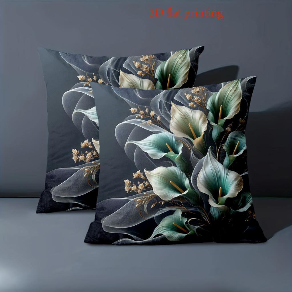 1 шт. Чехлы на подушки с цветочным 2D принтом для домашнего декора Полиэстеровая наволочка, декоративная наволочка для дивана, Подушка для изголовья