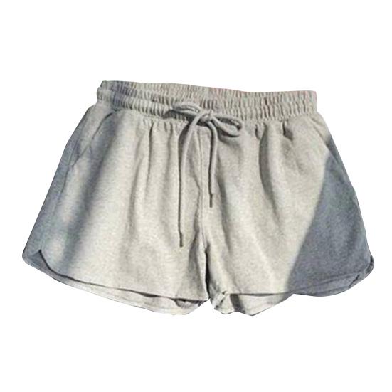 Женские летние спортивные шорты с высокой эластичной резинкой на талии, однотонные плиссированные боковые карманы трапециевидной формы, свободные повседневные