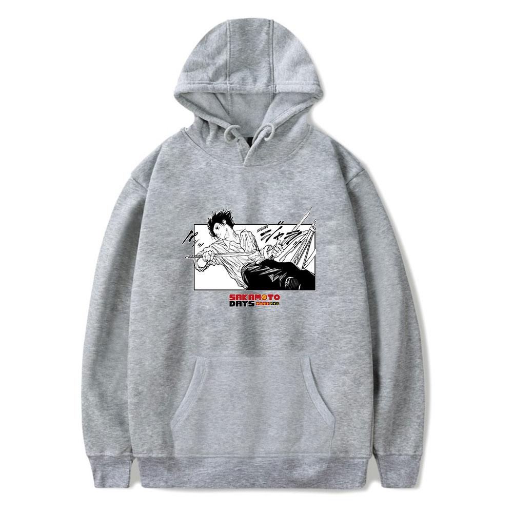 Худи с принтом из аниме Sakamoto Days, унисекс, зимнее, с длинным рукавом, пуловер с капюшоном, уличная одежда
