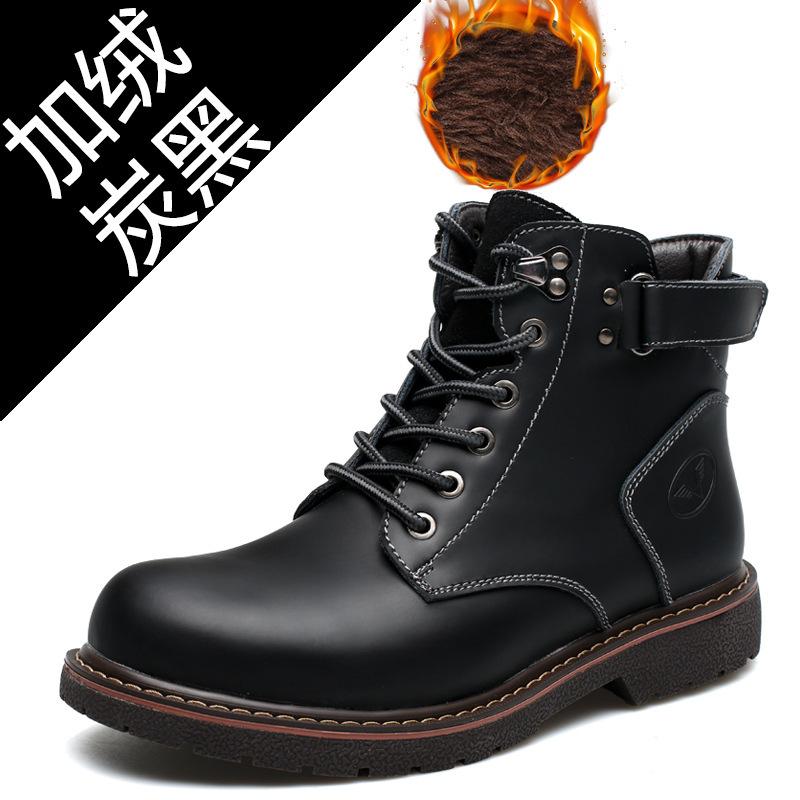 Панк кожаные ботинки для мужчин Высококачественные мотоциклетные ботинки Брендовая мужская повседневная обувь Британский стиль Платформа Ботинки на платформе для мужчин