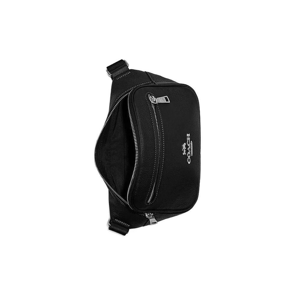 New COACH Elise Leather Combo Bag Fanny Pack Crossbody Bag Men's Black CJ507-SVDTV