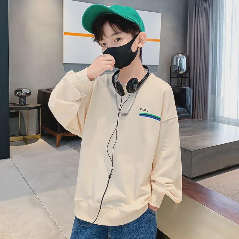 2023 Мальчики Свитшот В Корейском Стиле Круглый Вырез - Весенний и Осенний Принт Пуловер Для Детей