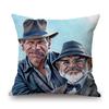 Lovely Cute Celebrity Sketch Art Classic Movie Scenic Poster Art Cotton Linen Sofa Decoration Throw Pillow Case Cushion Cover