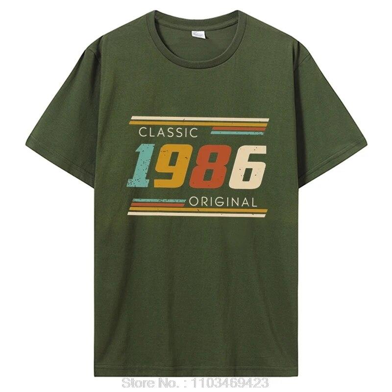 Забавные винтажные футболки 1986 года, летняя стильная хлопковая футболка с графическим рисунком, уличная одежда, подарки на день рождения, футболка унисекс, одежда больших размеров