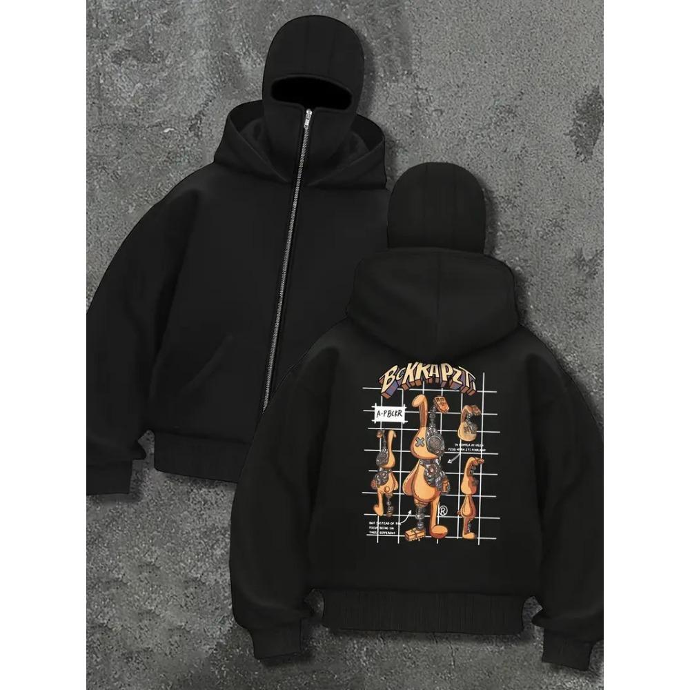 Шанглиан Толстовка с капюшоном на молнии Пальто Унисекс Весна Осень Зима Флис Двойной капюшон Толстовка для мужчин