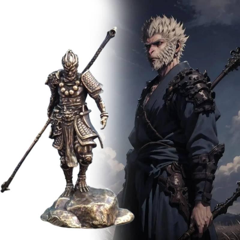 Elegant Metal Wukong Figurine For Artistic Home And Office Desk Decoration