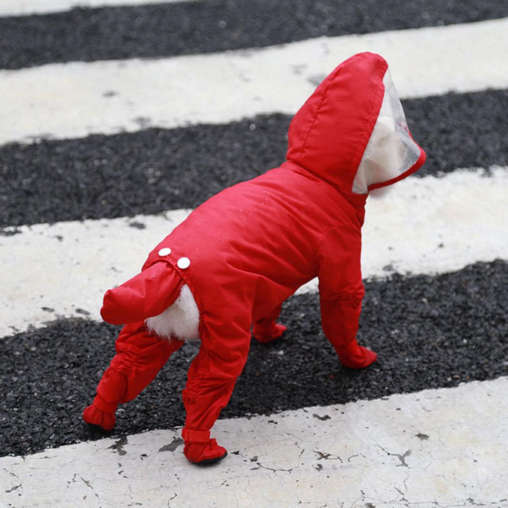 Pet Dog Raincoat with Rain Boots Cat Small Dog Waterproof Jumpsuit Overalls Clothes Poodle Pomeranian Puppy Rain Dog Hooded Coat