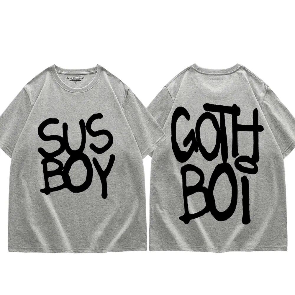 Футболки с принтом Rapper Lil Peep Sus Boy, трендовая футболка в стиле хип-хоп с короткими рукавами, летние уличные модные футболки большого размера унисекс
