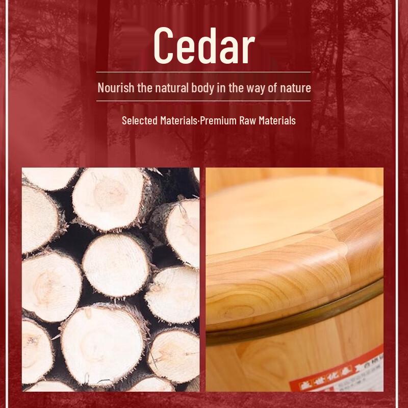 Деревянная ножная ванночка из кипариса с крышкой и массажером