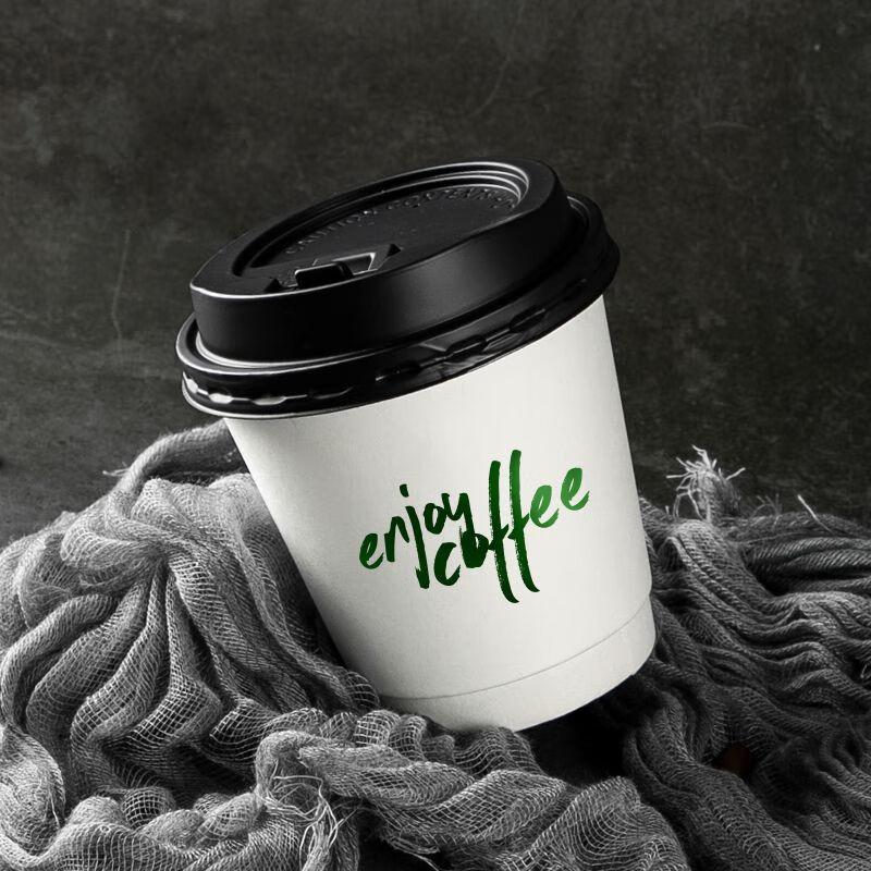 Zhaoran 300ml Double-Layer White Disposable Coffee Cups with Lids