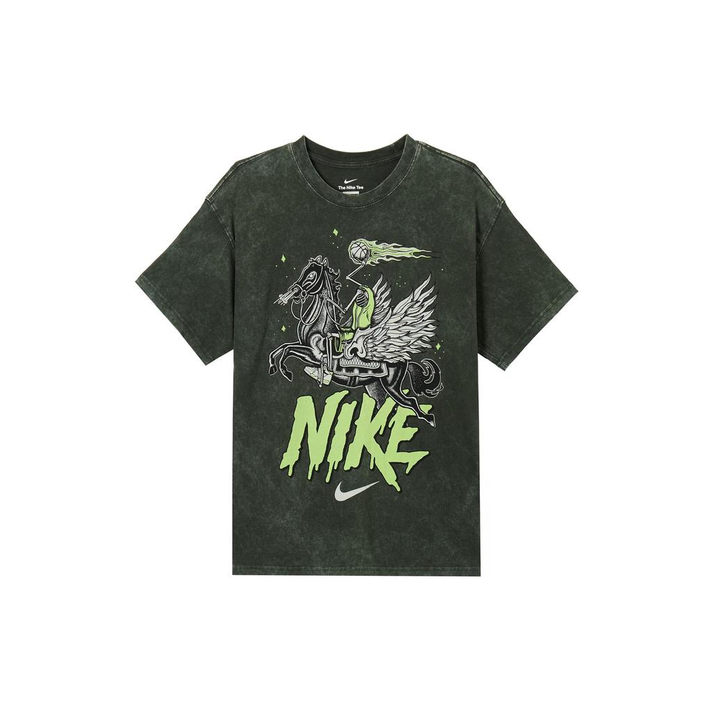 Nike T Shirts Men's Sequoia Red Crew Neck Moderate Straight Fit HF6200-355