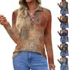Women's Fashion Casual Lapel Short Long Sleeve Print Shirt Women's Button Up Tops