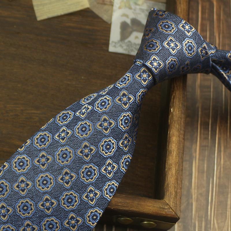 Tie Men'S Retro Coffee Wedding Stage British 8Cm Dress Professional Business Hand Blue Stripe Portuguese Music