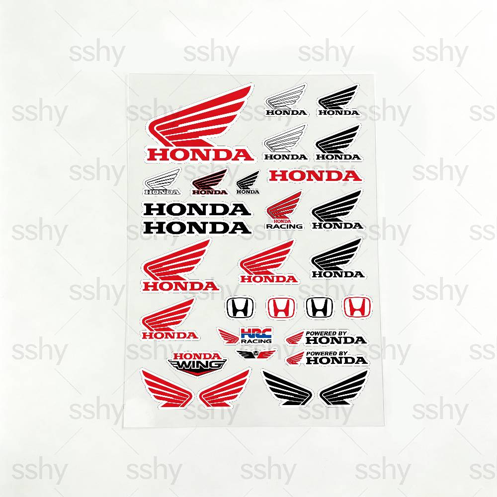 Светоотражающие наклейки для мотоцикла Honda, водостойкие декали для шлема, скутера, топливного бака, ящика для инструментов, RacingOW3