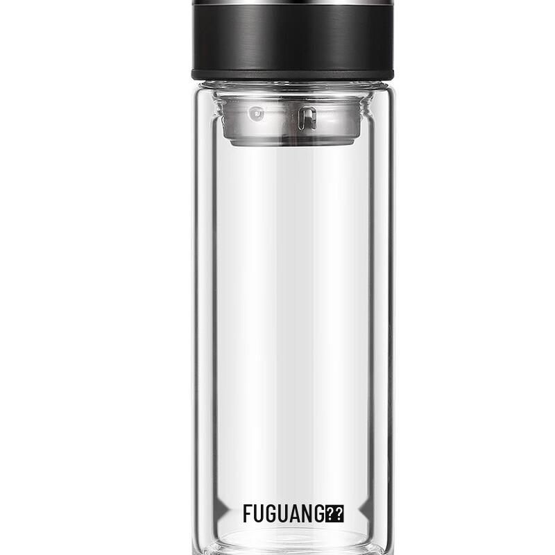 Двухслойная стеклянная бутылка для воды с ситечком для чая Fuguang