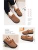 Women's Velvet-Lined Non-Slip Winter Shoes - Warm Round-Toe Flats for Middle-Aged and Older Adults