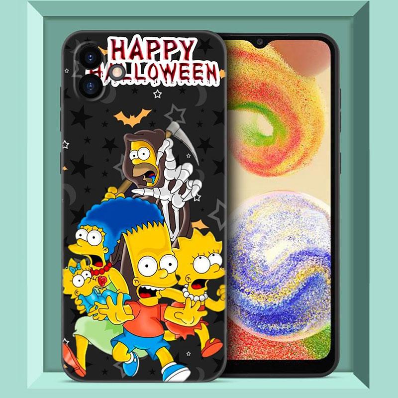 The Simpsons Black Silicone Phone Case For Samsung Galaxy A01 A03 Core A04 E A02 A05 A10 A20 A21 A30 A50 S A6 A8 Plus A7 2018