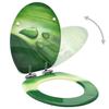 VidaXL WC Seat Cover Soft Close MDF Green Water Droplets