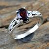 Garnet Silver Ring, 925 Sterling Silver Handmade Jewelry, Silver Ring, Gemstone Jewelry, Gift For Her