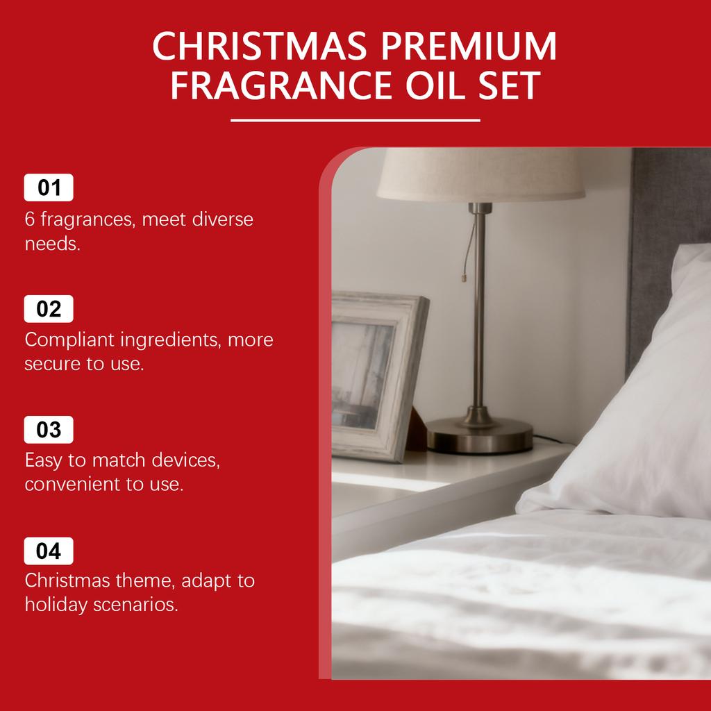Рождественский набор аромамасел премиум-класса из 6 ароматов для дома, праздника и подарка, натуральный аромадиффузор, 60 мл