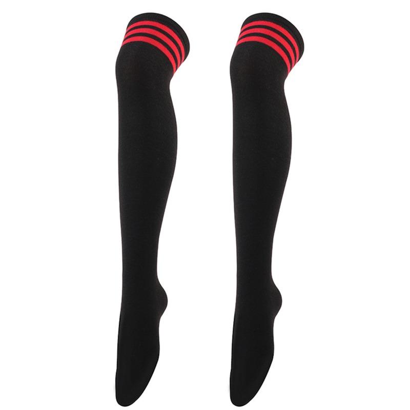 Women Over Knee Thigh High Socks Academic Style Solid Corlor Long Socks Over The Knee Stockings For Ladies Girls