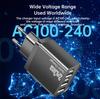 Быстрое зарядное устройство для Android и Apple - 3 порта USB + 2 порта Type-C, Совместимо с Великобританией, США, ЕС.