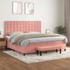 3138108 vidaXL Divan Bed with Mattress Pink 200x200 Cm Velvet