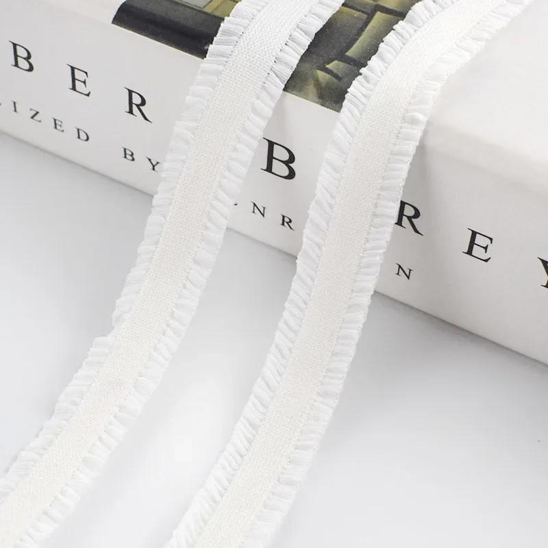 5/10 ярдов Meetee 12 мм эластичная лента с оборками, красочная плиссированная эластичная кружевная отделка, лента для головного убора, DIY швейные аксессуары для одежды