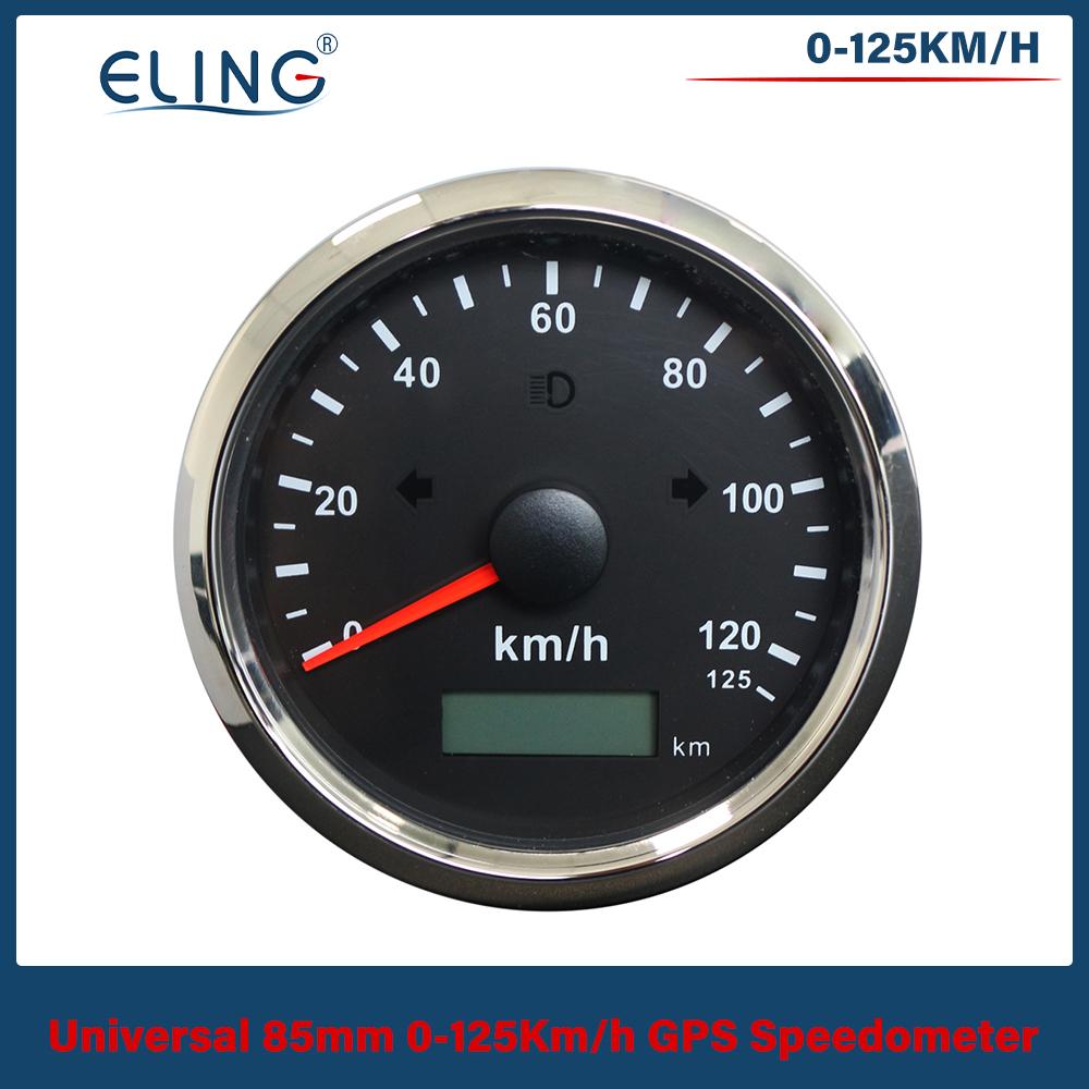 ELING 85мм GPS Спидометр 0-125 миль/ч 0-160 миль/ч 0-200 миль/ч Одометр Левый Правый Дальний свет с Красной Желтой подсветкой для Автомобиля Грузовика RV