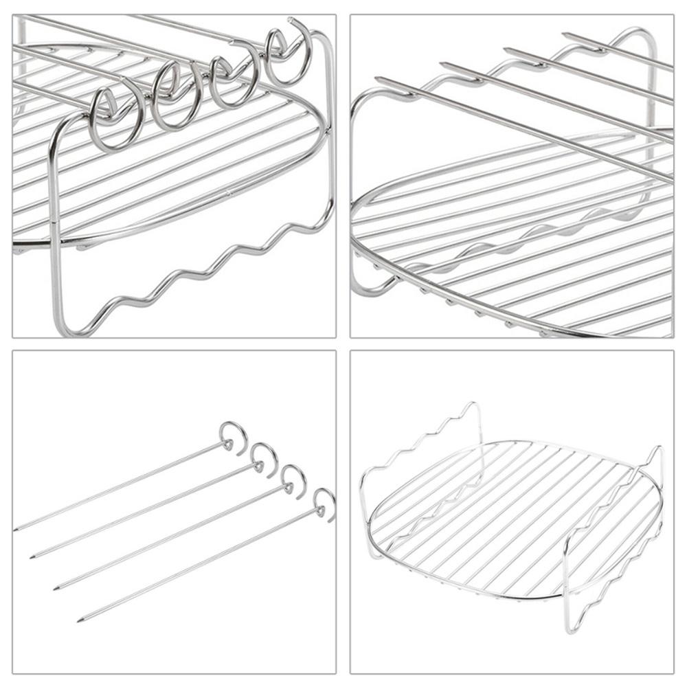 Double Layer Home Holder Air Fryer Accessories Baking Tray Barbecue Rack Air Fryer Rack Grill