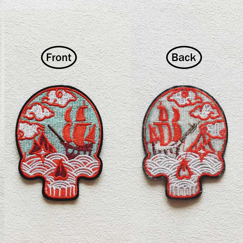Панк-черепа, железная нашивка, наклейки с вышивкой, термопресс, аппликация, Parches, Ropa, наклейки для одежды, полосатый термоклейкий значок «сделай сам»