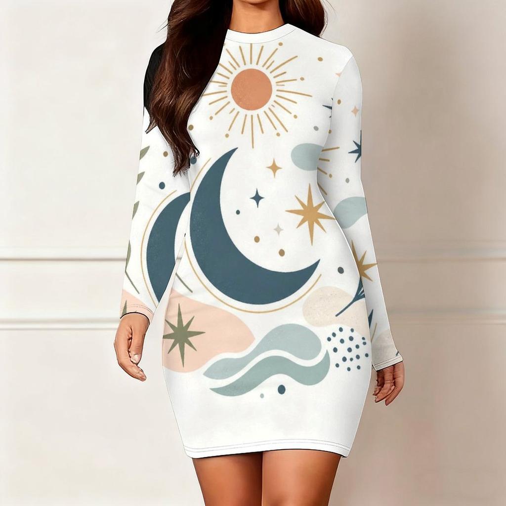 Plus Size Women Long Sleeve Slim Bodycon Midi Dress Soft Premium Casual Party Evening Outfit
