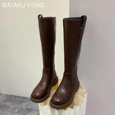 Кожаные балетки женские высокие сапоги дизайнерские ретро-ботинки до колена новый бренд 2025 года тренд готические гладиаторы зимние мотоциклетные ботинки женские