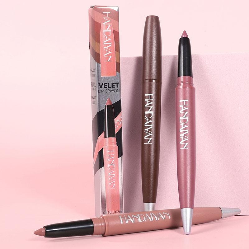 6-цветный матовый карандаш для губ Single Nude Lipstick Pen, стойкая водостойкая и не легко обесцвечивающаяся губная помада Hook Lip Pencil