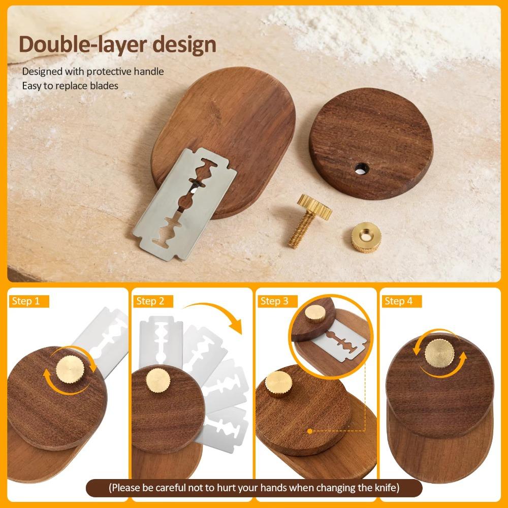with 5 Replaceable Blades Dough Trimmer Folding Dough Scoring Cutter Bread Carving Cutter Baker