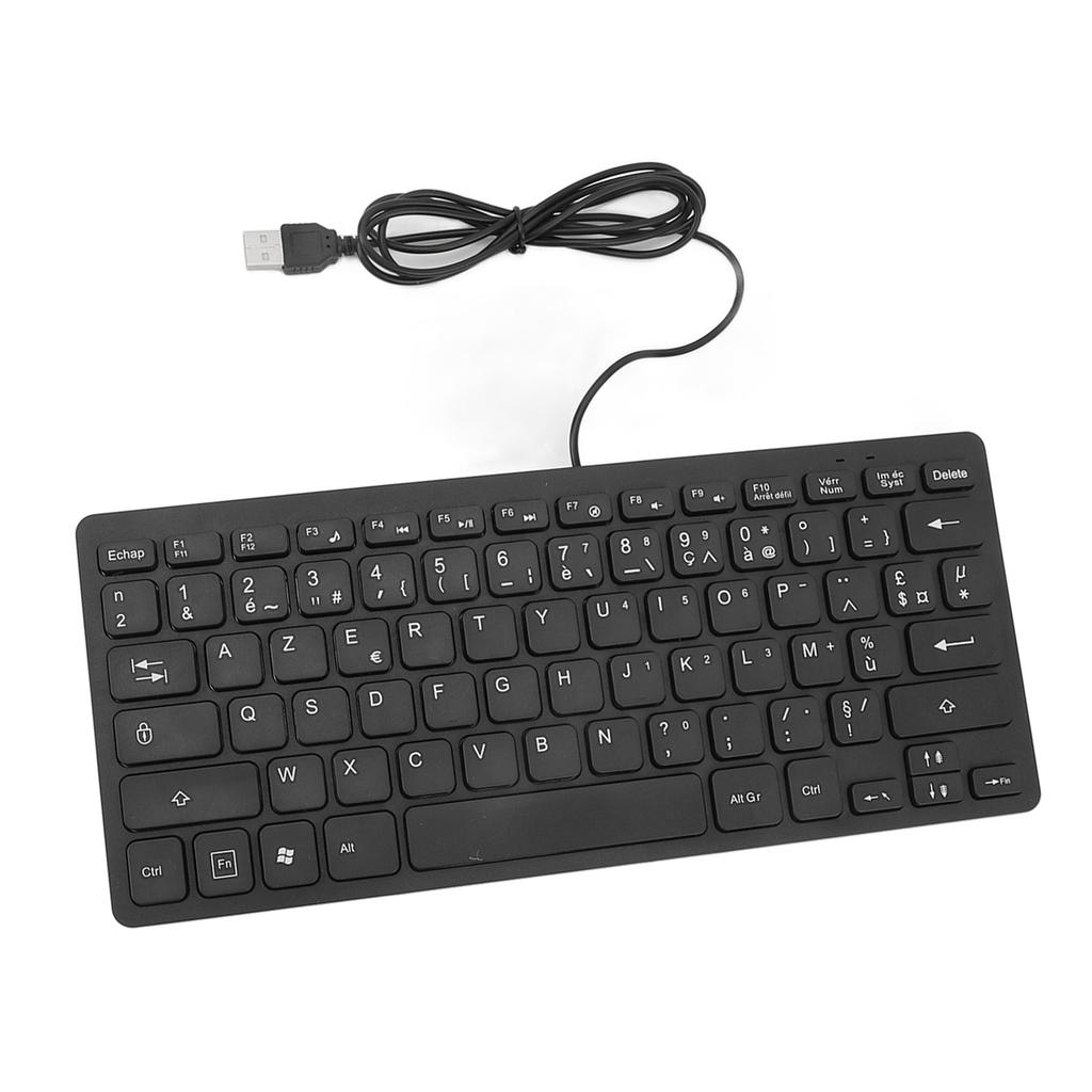 78 Keys Language Ultra Thin Keyboard Plug and Play Splash Proof USB Wired Compact Keyboard for