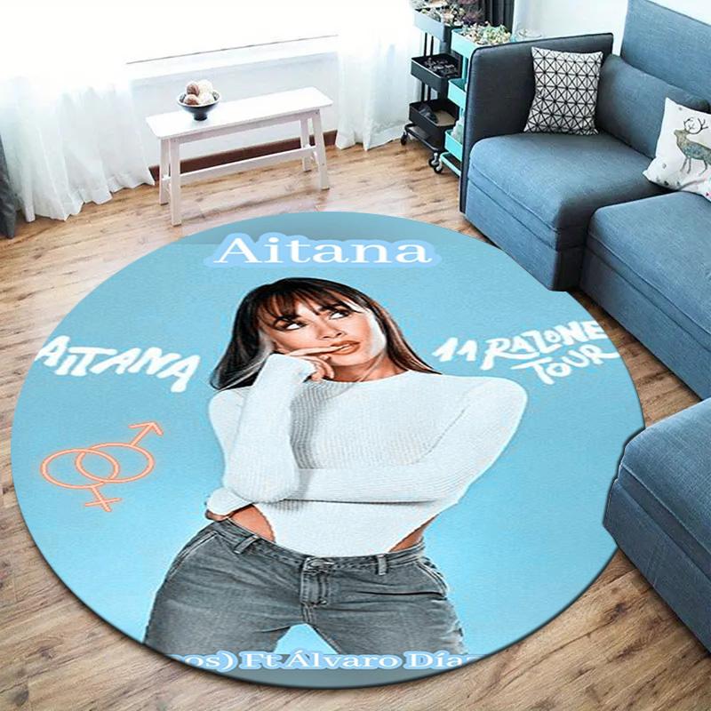 Круглый ковер Aitana, Ковер для гостиной, спальни, дивана, игровой комнаты, Нескользящий коврик для пола