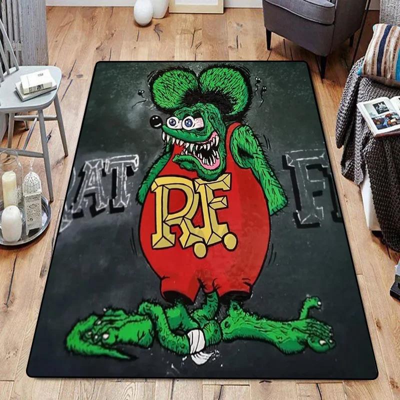 Funny Room Rugs Foot Carpets R-Rat Fink Entrance Doormat Kawaii Rug Floor Mats Bath Mat Kitchen Hallway Carpet Home Decor