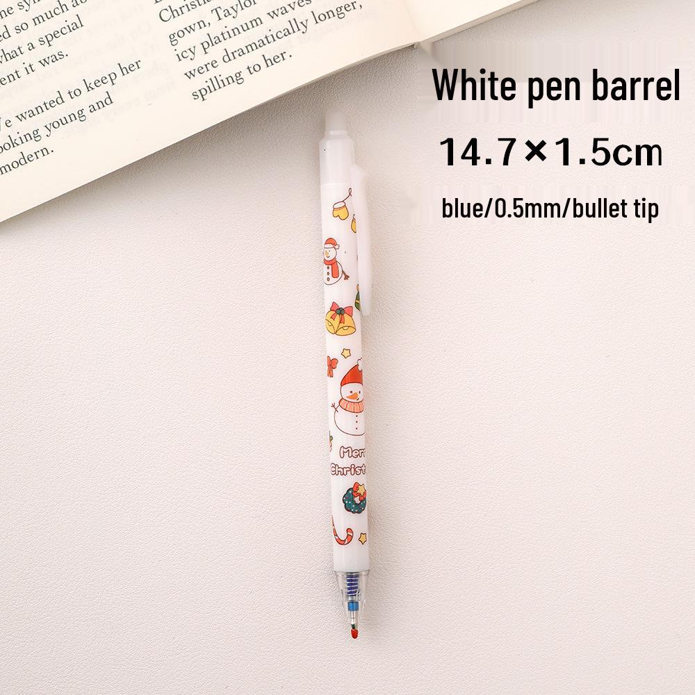 Праздничная стираемая ручка с пулевидным наконечником и кнопочным механизмом – Высокоценный студенческий рождественский канцелярский подарок