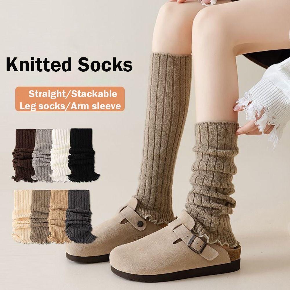 Милые Сладкие Лолиты Вязаные Носки Вязание Теплая Накладка для Ног Модные Длинные Чулки Женщины Девушки