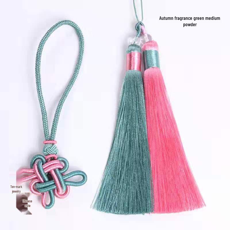 Двухцветная кисточка-подвеска в виде китайского узла для рукоделия