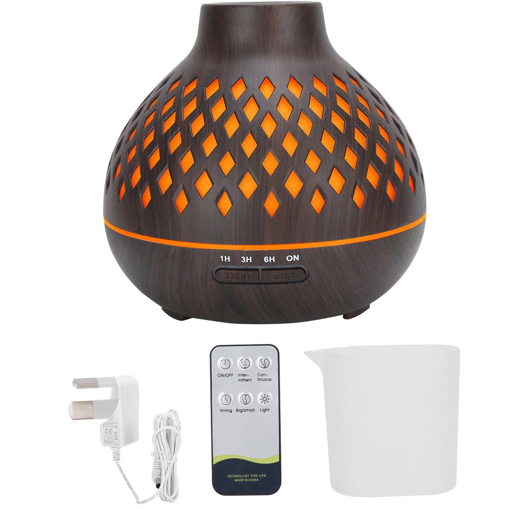 Wood Grain Home Air Humidifier Ultrasonic Aroma Diffuser with LED Light 400ml