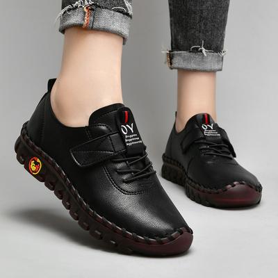 Ручной работы говяжья жила мягкая подошва туфли для мамы женские новые на плоской подошве одинарные туфли повседневная обувь