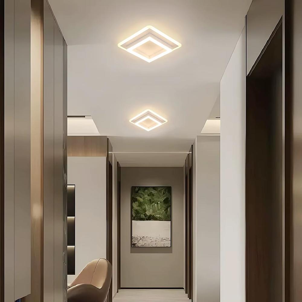 Square Acrylic  Ceiling Light Modern LED Ceiling Lamp,White 3-color light Ceiling Lights for Bedroom Office Kitchen Living Room