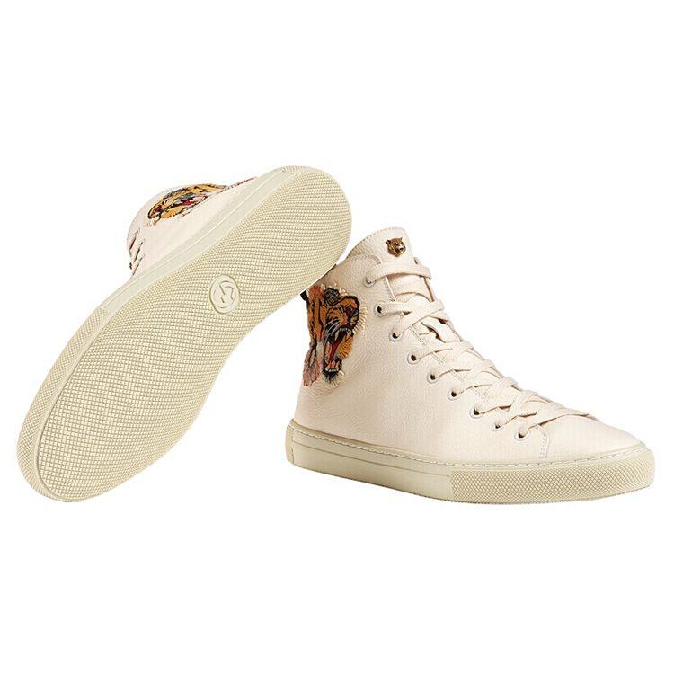 Gucci Кожаные высокие кеды 'Tiger' 478337 BXOA0 9064