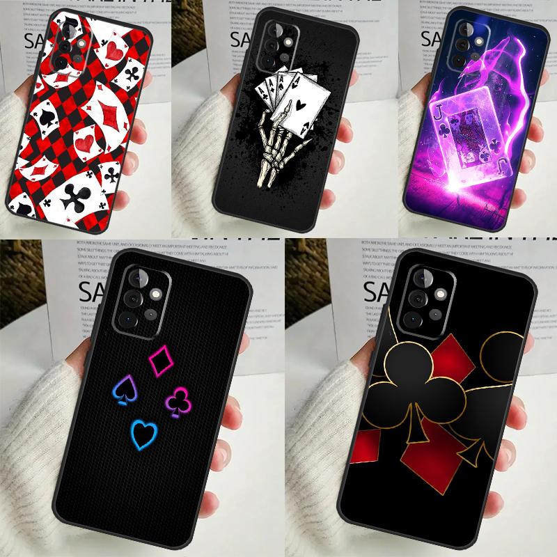 Poker Playing Card Cover For Samsung Galaxy A34 A35 A14 A15 A25 A53 A33 A13 A52 A32 A12 A51 A71 A54 A55 Case