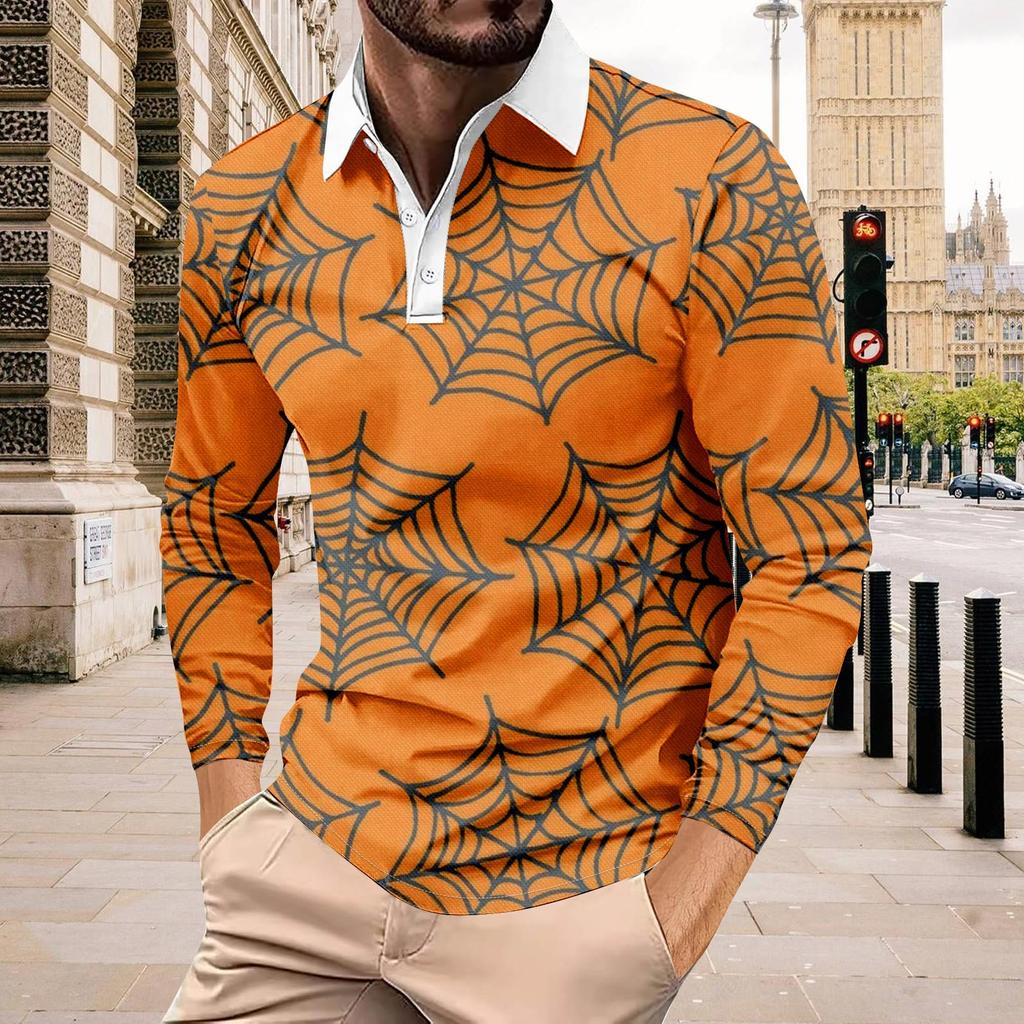 Мужская рубашка с длинными рукавами и воротником на пуговицах, модный повседневный топ