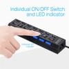 4/7-портовый USB-концентратор с переключателем включения/выключения, светодиодная подсветка, USB 2.0-концентратор, высокоскоростной адаптер, портативный USB-разветвитель для компьютеров, ноутбуков, аксессуары